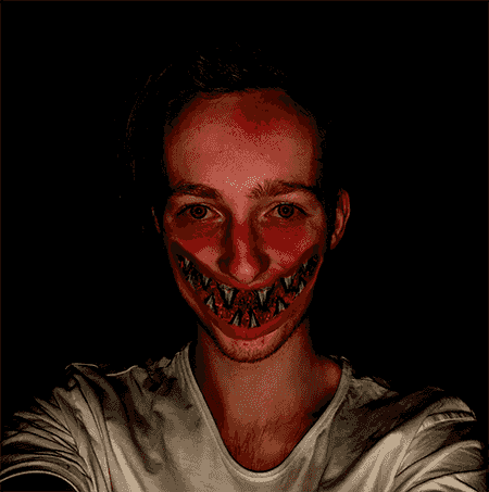 Scary smile.